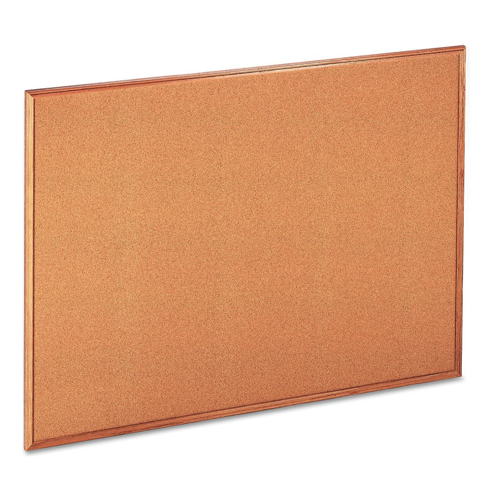 Universal 43604 Bulletin Board, 36in x 48in, Wood Frame With Oak Finish