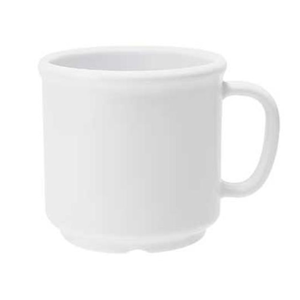 GET Enterprises Plastic Coffee Mugs, 12 Oz, White, Pack Of 24 Mugs