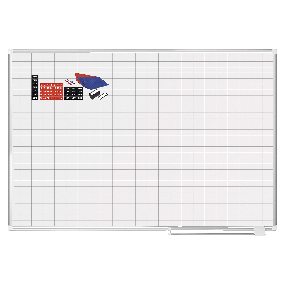 MasterVision 2in Grid Magnetic Gold Ultra Board Kit,White/Gold