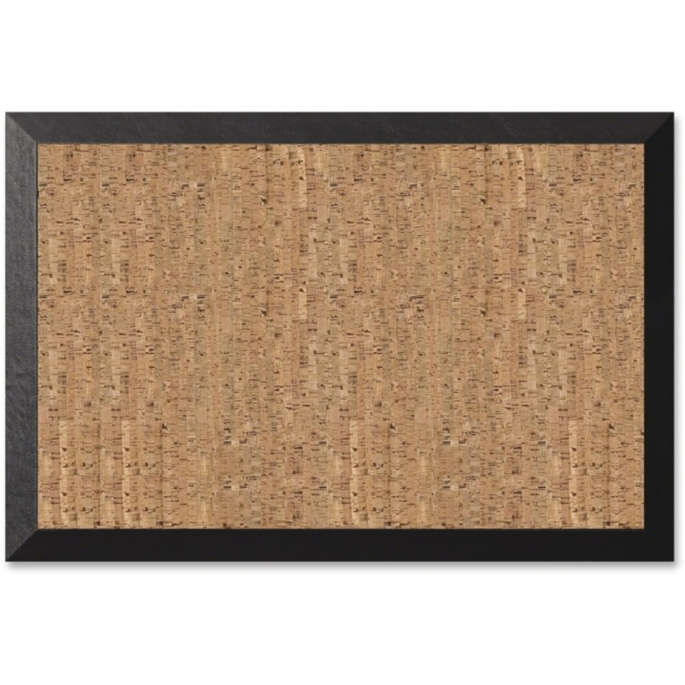 MasterVision Kamashi Cork Bulletin Board, 24in x 36in, Wood Frame With Brown Finish