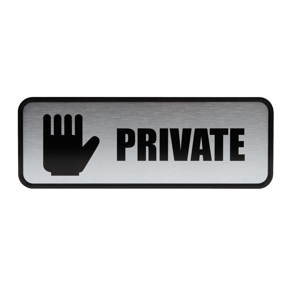 Cosco Brushed Metal "Private" Sign, 3in x 9in