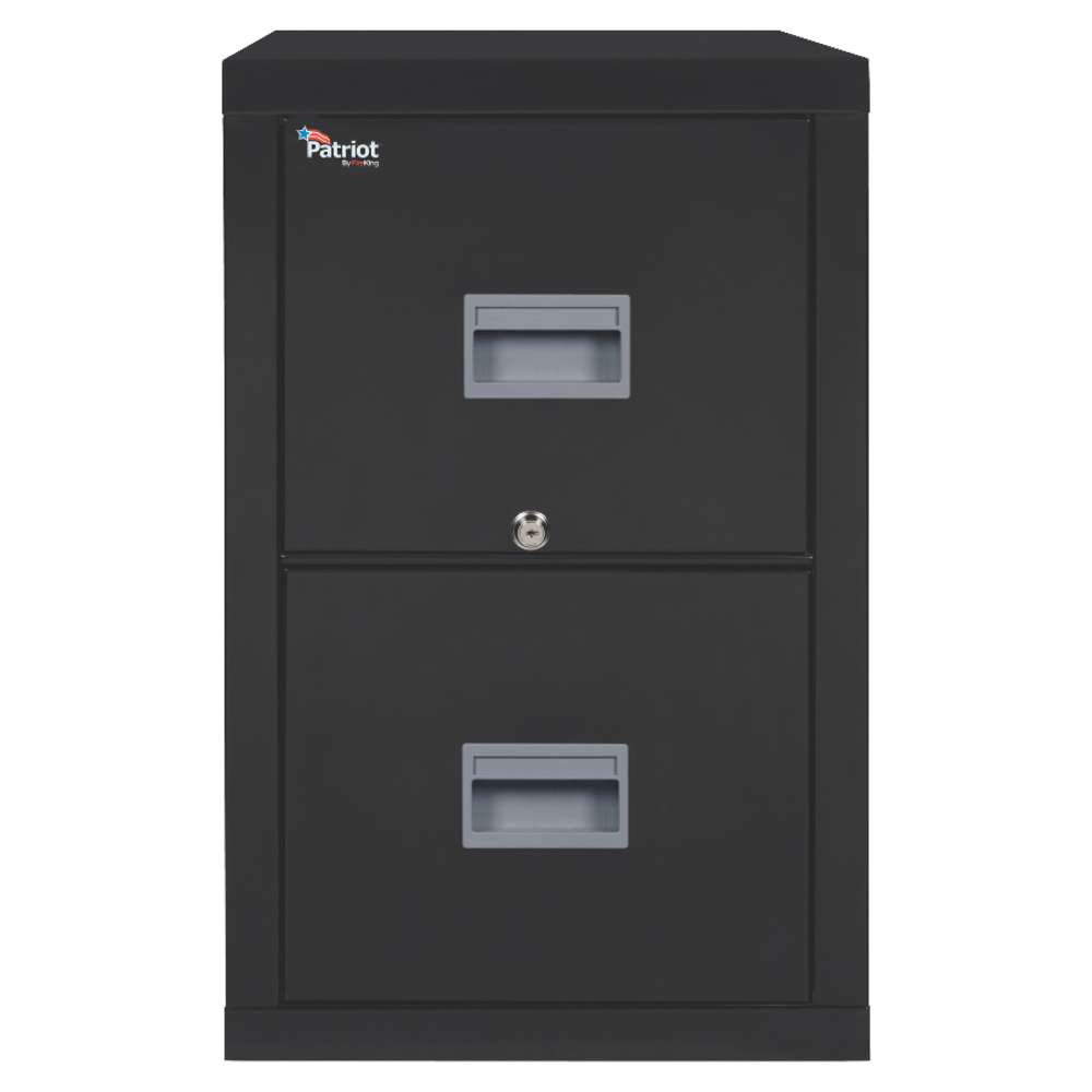 FireKing Patriot 31-5/8inD Vertical 2-Drawer Letter-Size File Cabinet, Black, Dock To Dock Delivery