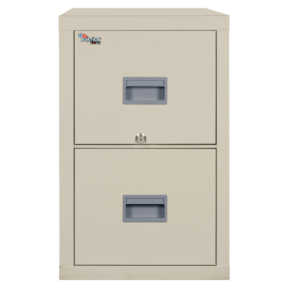 FireKing Patriot 31-5/8inD Vertical 2-Drawer Letter-Size File Cabinet, Parchment, Dock To Dock Delivery