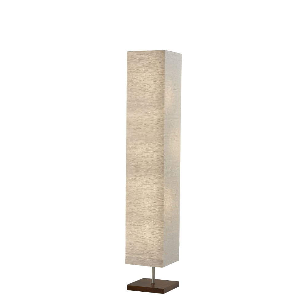 Adesso Dune Floor Torchiere, 57-1/4inH, White Shade/Walnut Base