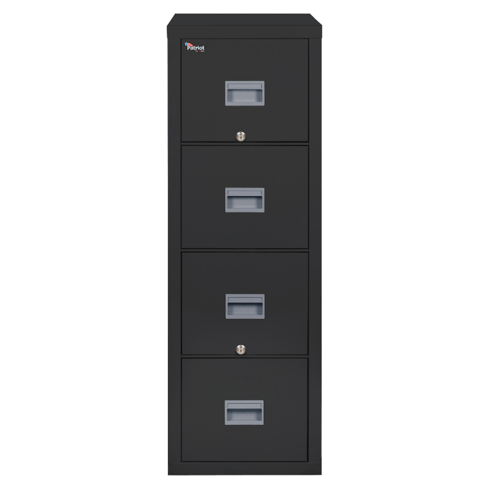 FireKing Patriot 31-5/8inD Vertical 4-Drawer Letter-Size File Cabinet, Black, Dock-to-Dock Delivery