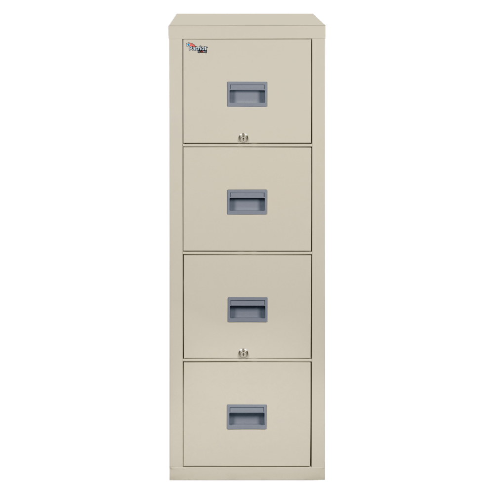 FireKing Patriot 31-5/8inD Vertical 4-Drawer Letter-Size File Cabinet, Parchment, Dock To Dock Delivery