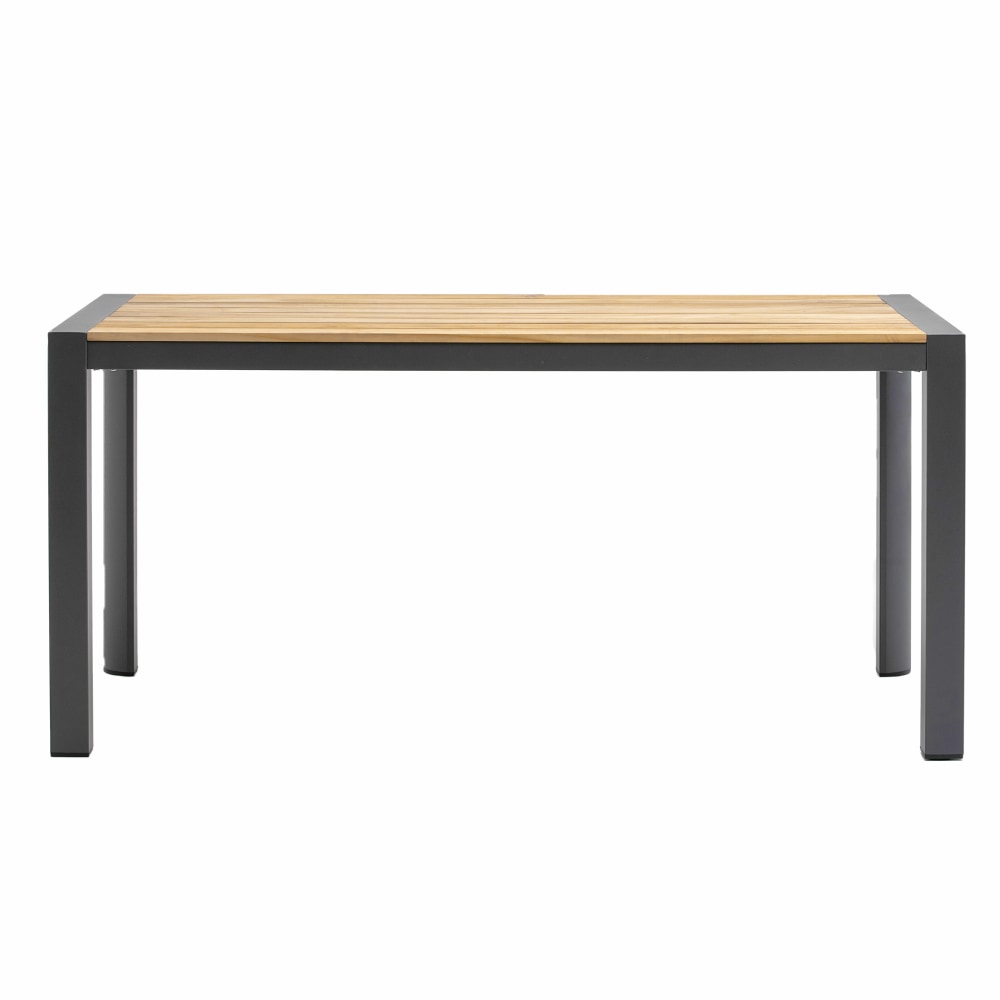 Eurostyle Skog Indoor/Outdoor Dining Table, 29-1/2inH x 63inW x 31-1/2inD, Natural Teak/Anthracite