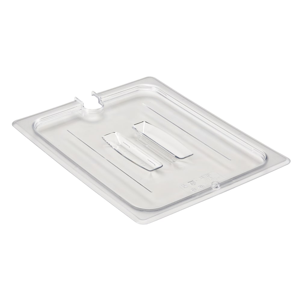 Cambro Camwear 1/2 H-Pan Notched Food Pan Lids With Handles, Clear, Set Of 6 Lids