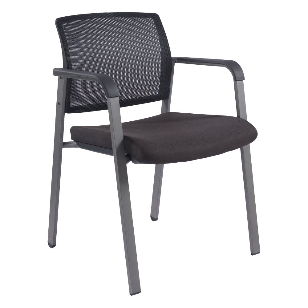 Lorell Mesh Stackable Guest Chair, Black