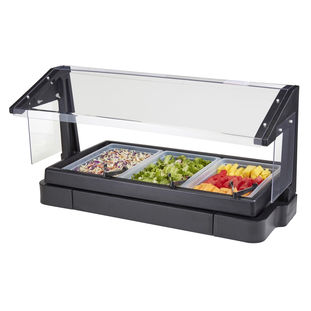 Cambro Buffet Bar With Sneeze Guard, 24-1/2inH x 24-1/8inW x 48inD, Black