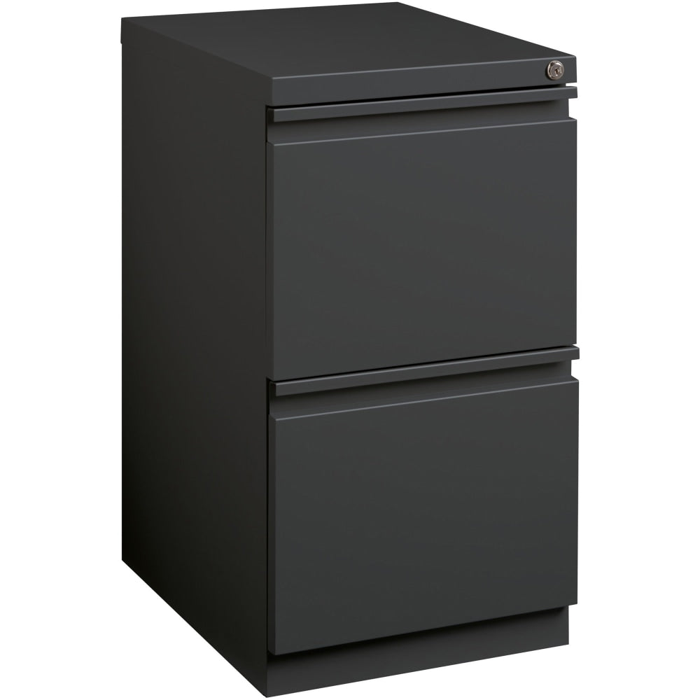 Lorell 19-7/8inD Vertical 2-Drawer Mobile Pedestal File Cabinet, Charcoal