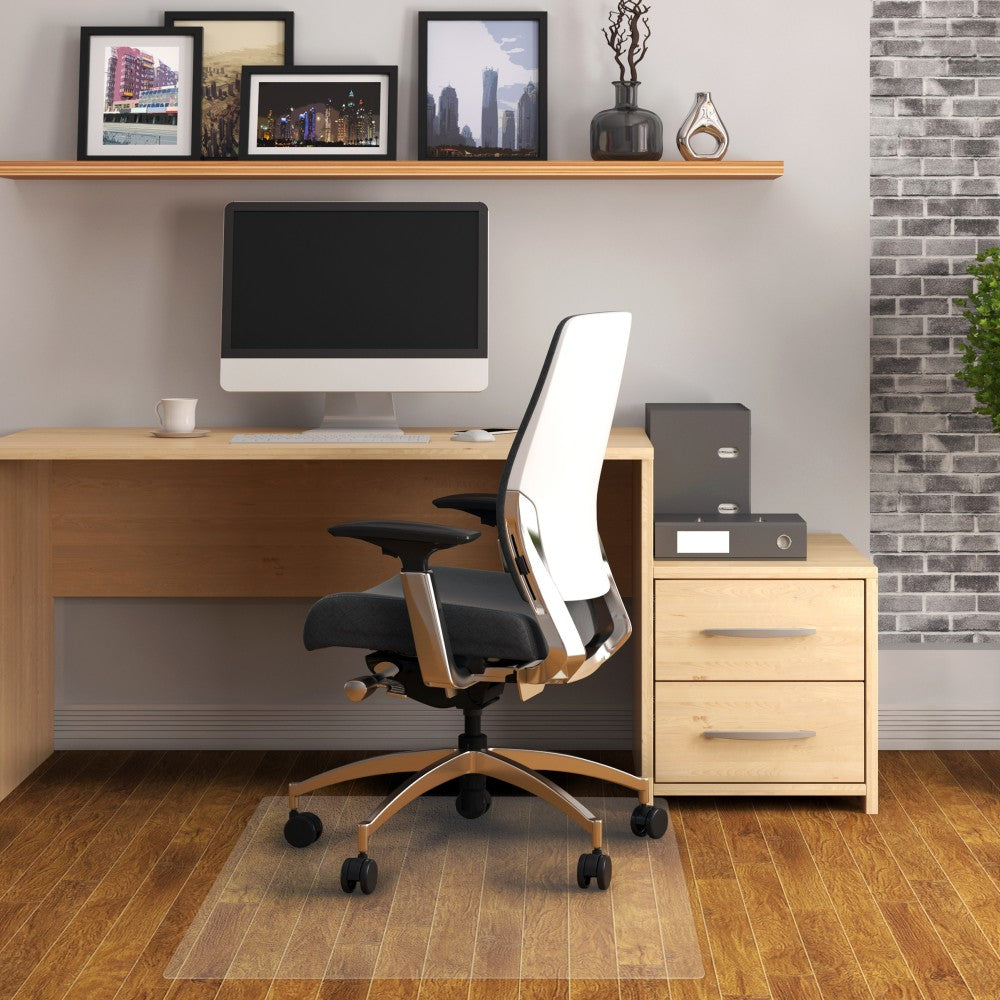 Floortex Valuemat Vinyl Rectangular Chair Mat For Hard Floors , 47in x 60in , Clear