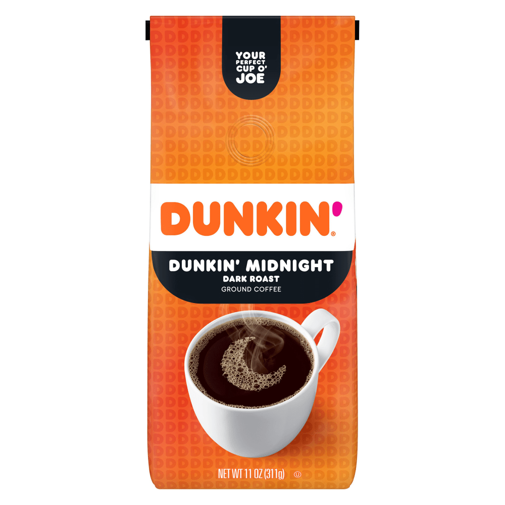 Dunkin Donuts Ground Coffee, Dunkin Midnight, 12 Oz Bag
