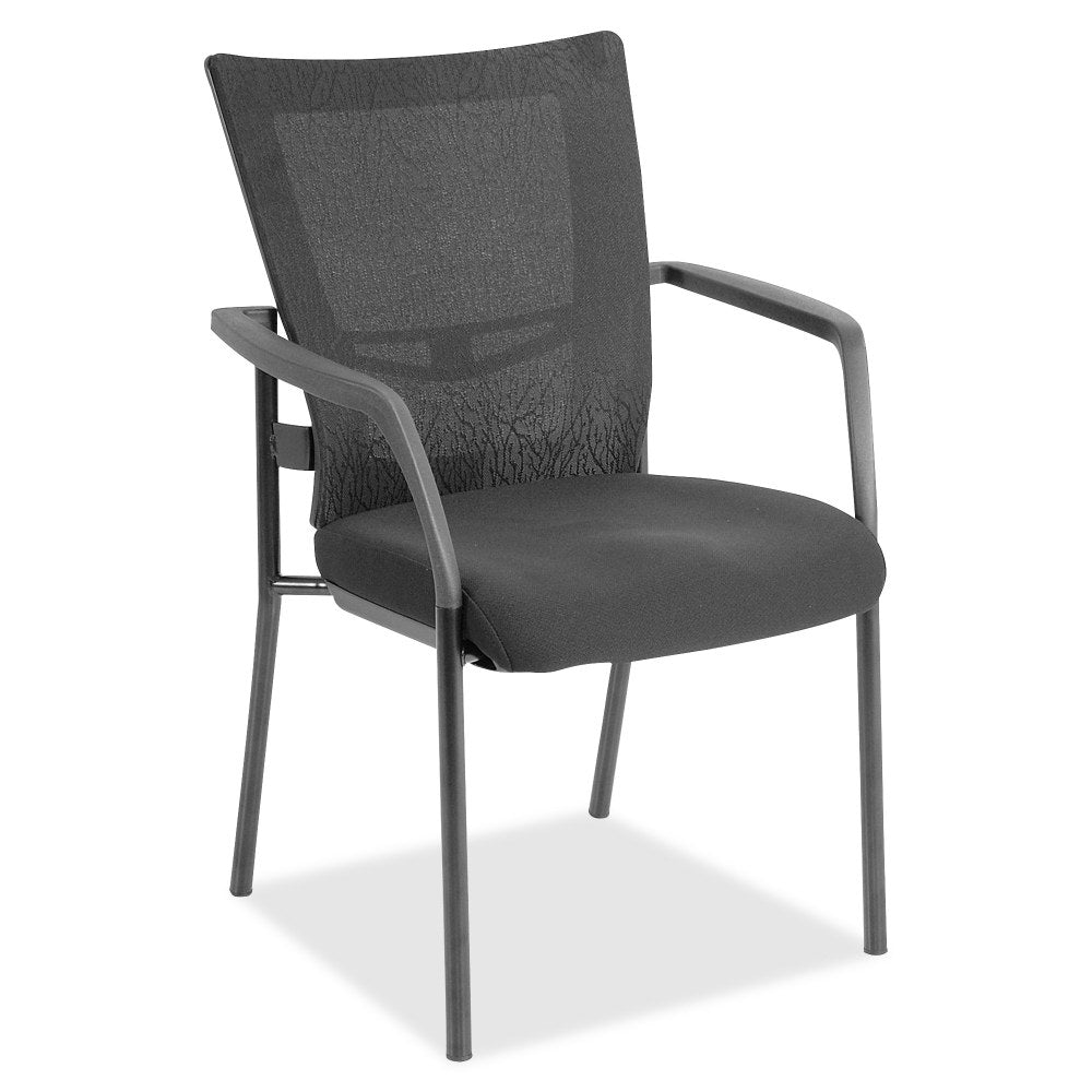 Lorell Mesh/Fabric Mid-Back Guest Chair, Black