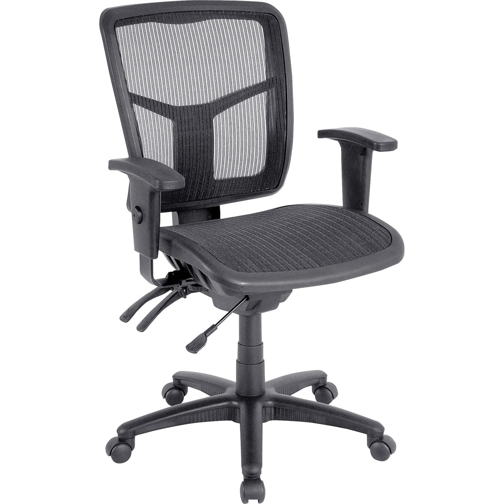 Lorell Ergonomic Mesh Mid-Back Chair, Black