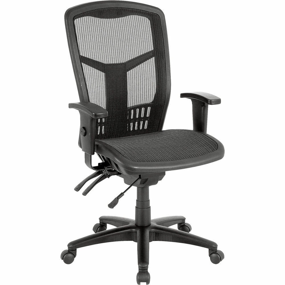 Lorell Ergomesh High-Back Multifunction Chair, Black