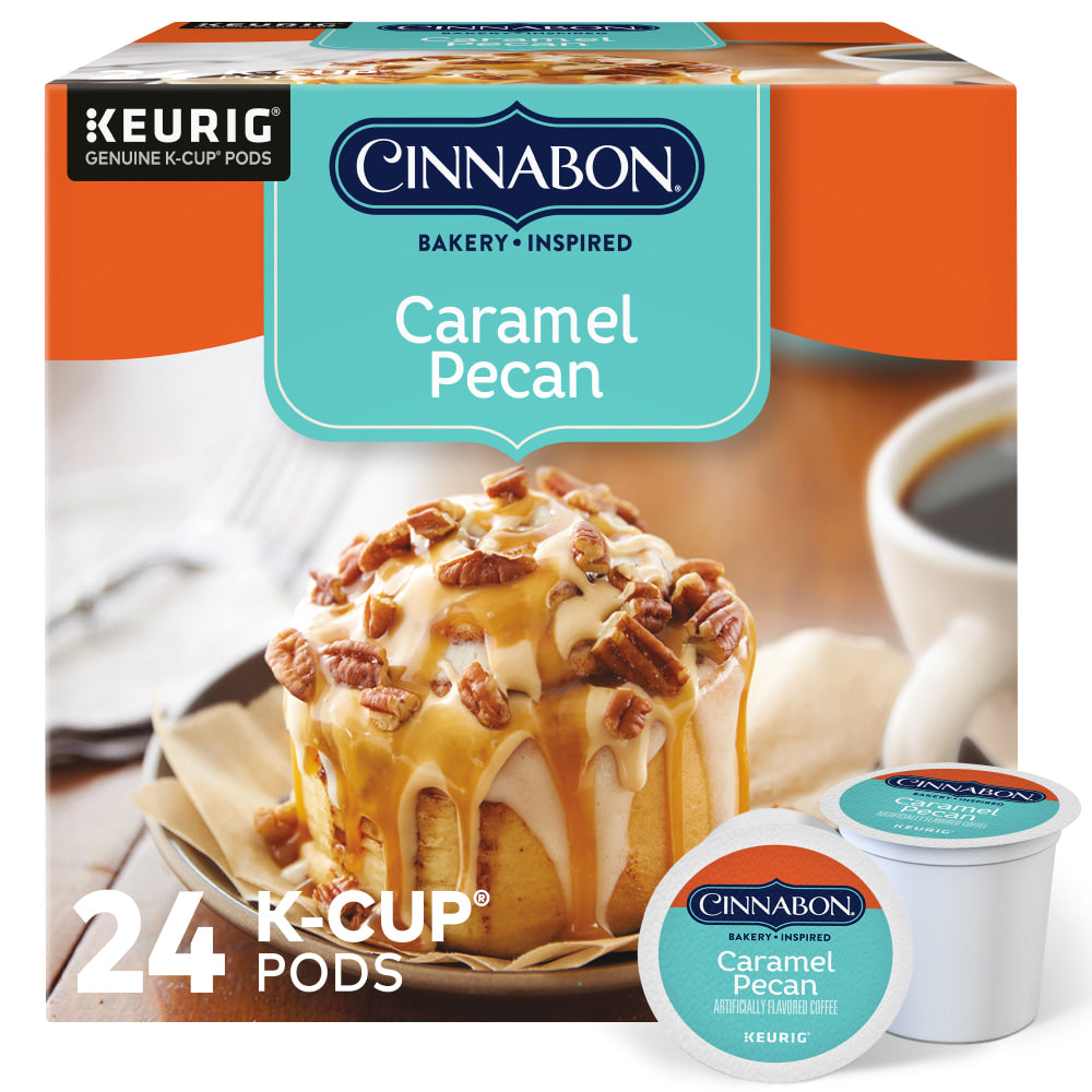 Green Mountain Coffee Cinnabon Caramel Pecan K-Cup Pods, Light Roast, Box Of 24 Pods