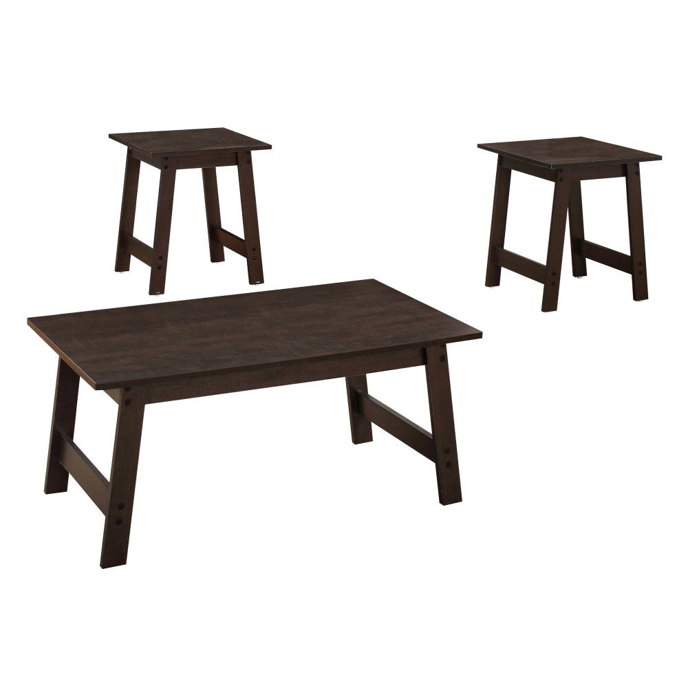 Monarch Specialties Milos 3-Piece Table Set, Espresso