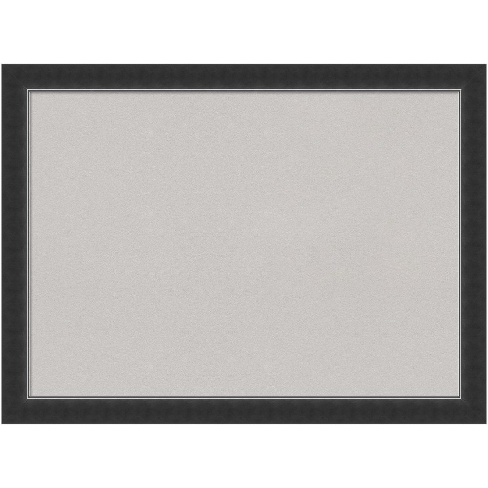 Amanti Art Cork Bulletin Board, 31in x 23in, Gray, Corvino Black Narrow Wood Frame