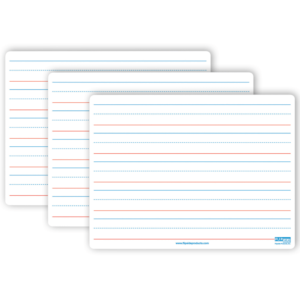 Flipside Magnetic Ruled Unframed Dry-Erase Whiteboards, 9in x 12in, White, Pack Of 3