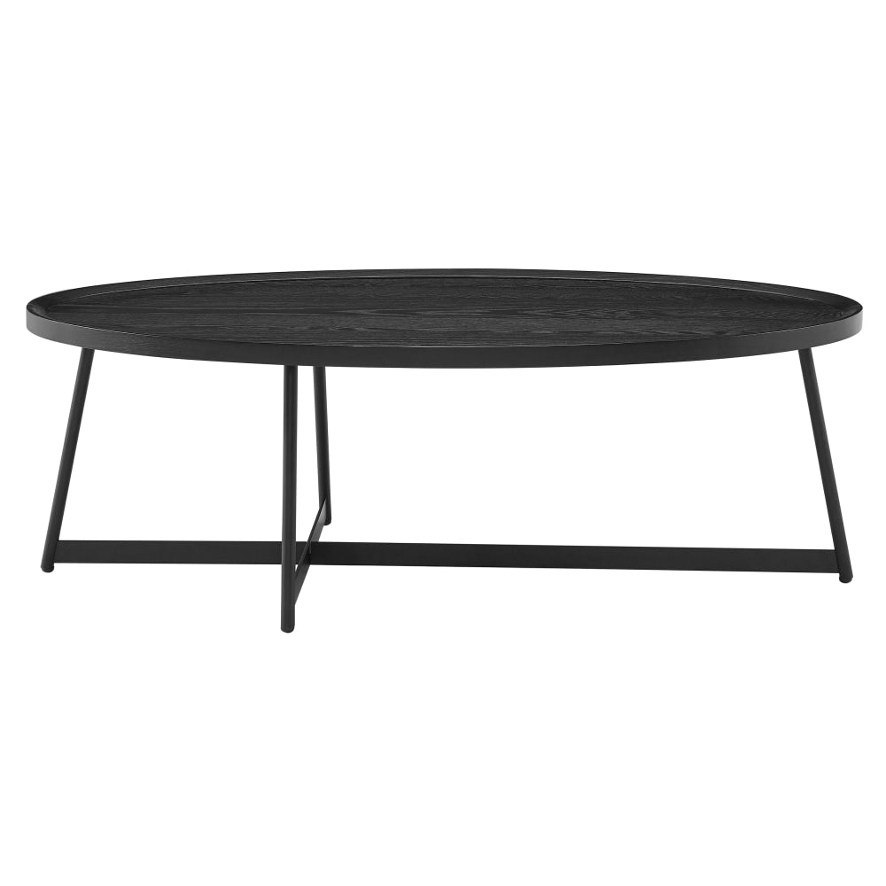 Eurostyle Niklaus Oval Coffee Table, 15-1/2inH x 47inW x 23-1/2inD, Black