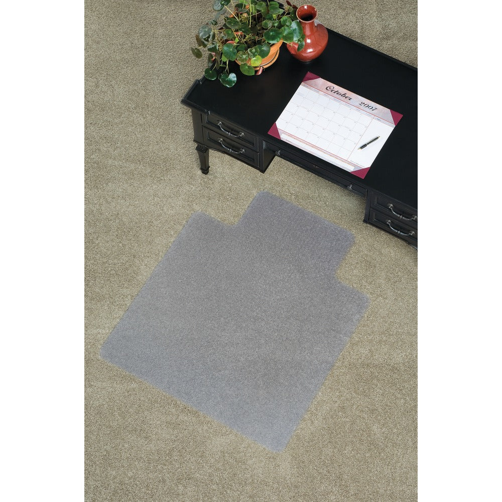 ES Robbins Everlife Chairmat with Lip - Carpeted Floor - 48in Length x 36in Width x 0.75in Thickness - Lip Size 10in Length x 20in Width - Vinyl - Clear