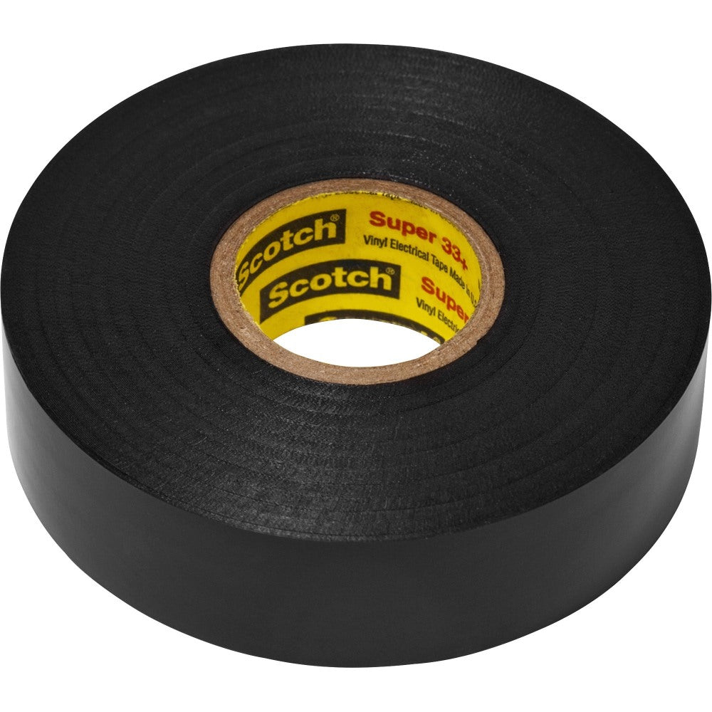 Scotch Super 33 Plus Vinyl Electrical Tape - 22 yd Length x 0.75in Width - Rubber - Vinyl Backing - 10 / Carton - Black