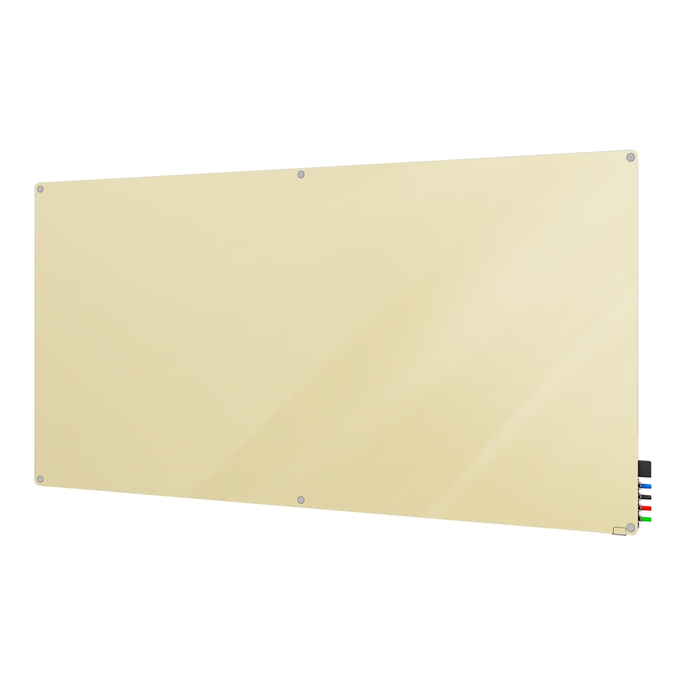 Ghent Harmony Magnetic Glass Unframed Dry-Erase Whiteboard, 48in x 96in, Beige