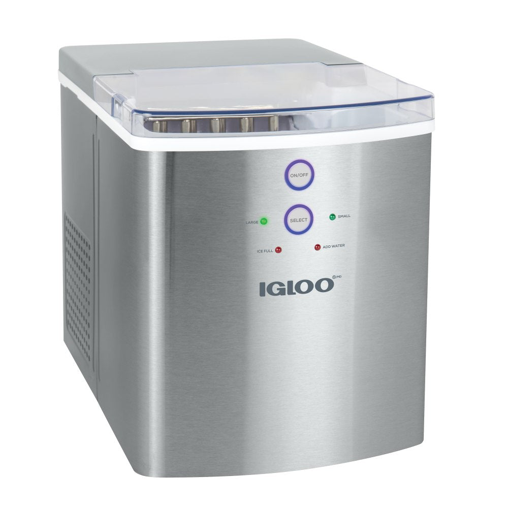 Igloo 33-Lb Automatic Portable Countertop Ice Maker Machine, Stainless Steel