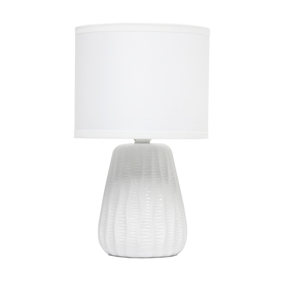 Simple Designs Mini Texture Pastel Accent Table Lamp, 11-1/16inH, Off White/Off White