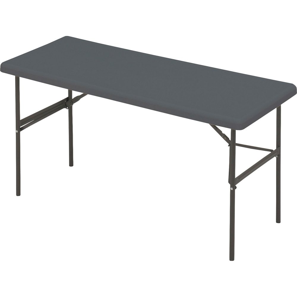 Iceberg IndestrucTable TOO 1200-Series Folding Table, 60inW x 24inD, Charcoal Gray