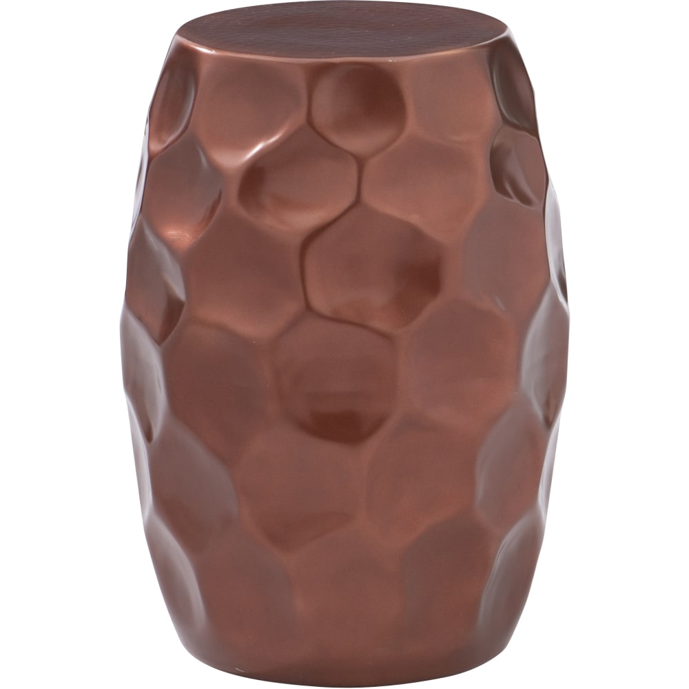 Powell Mela Aluminum Round Side Table, 19inH x 13-1/2inW x 13-1/2inD, Antique Copper