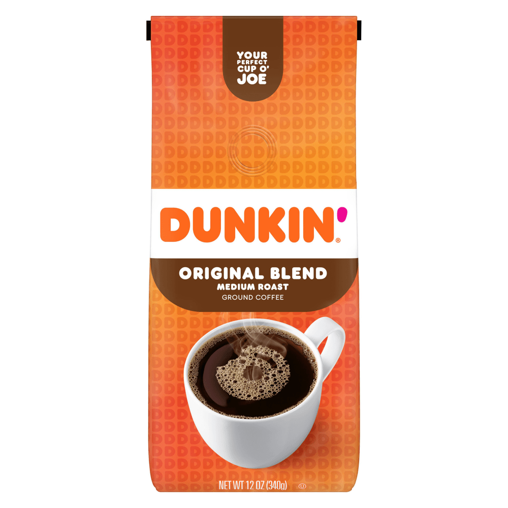 Dunkin Donuts Original Blend Ground Coffee, Medium Roast, 12 Oz Per Bag