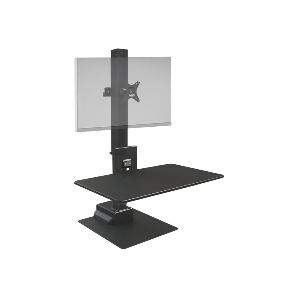Ergotech Freedom E-Stand Single - Stand - for LCD display / keyboard - black - screen size: up to 30in - surface mountable - TAA Compliant