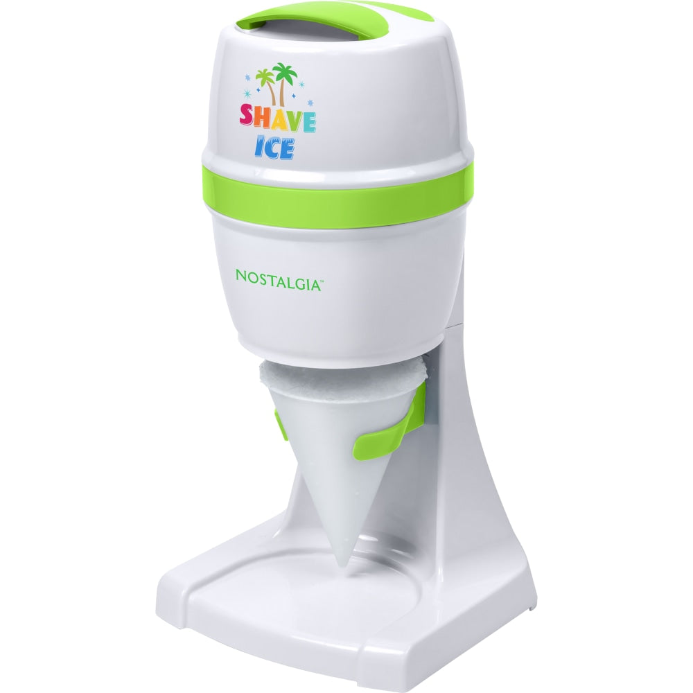 Nostalgia Electrics Electric Shave Ice & Snow Cone Maker, White/Green