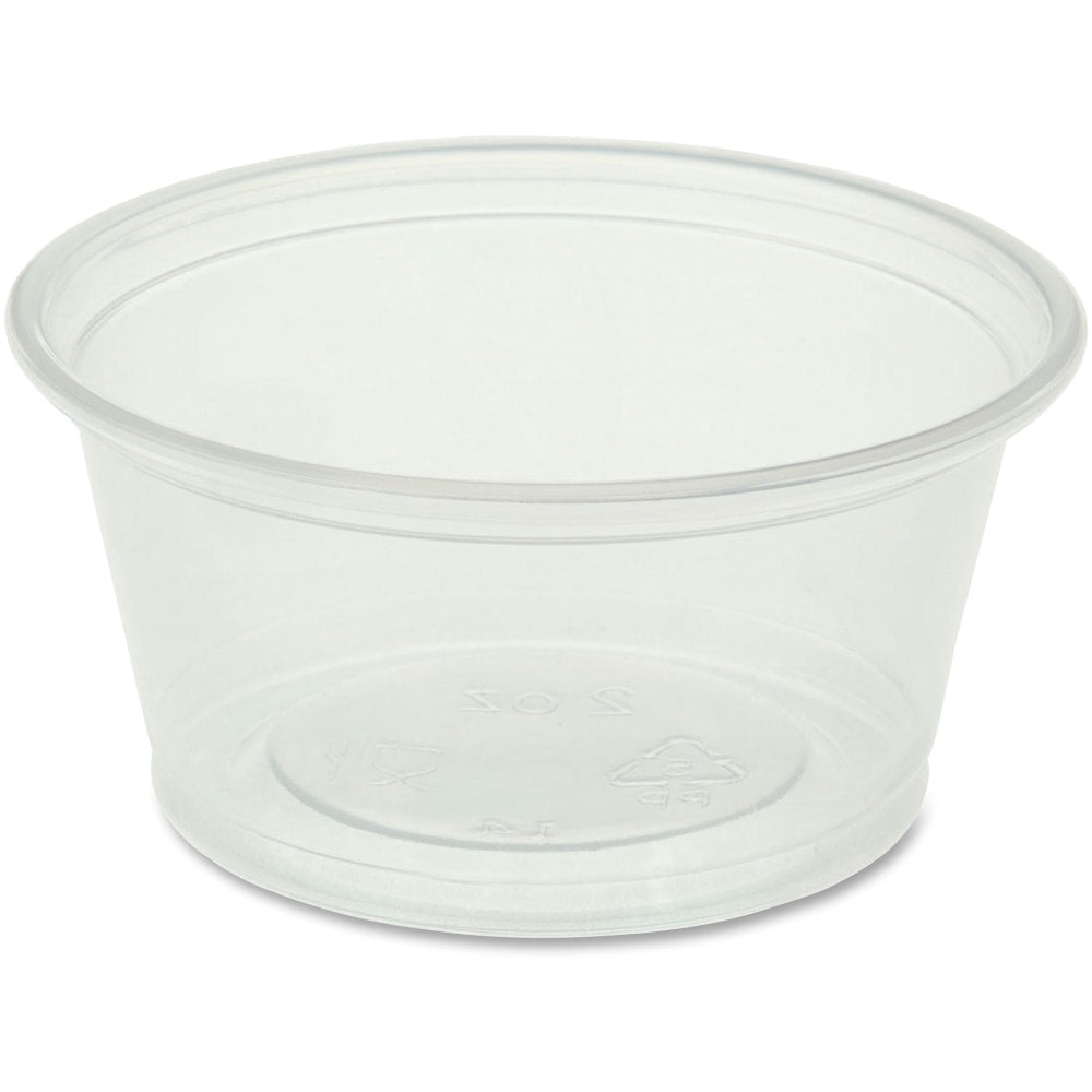 Genuine Joe 2 oz Portion Cups - 50.0 / Bag - 50 / Carton - Clear - Polystyrene - Beverage, Sauce