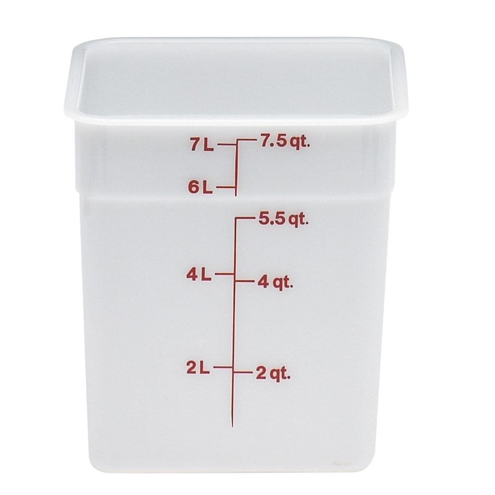 Cambro Poly CamSquare Food Storage Containers, 8 Qt, White, Pack Of 6 Containers
