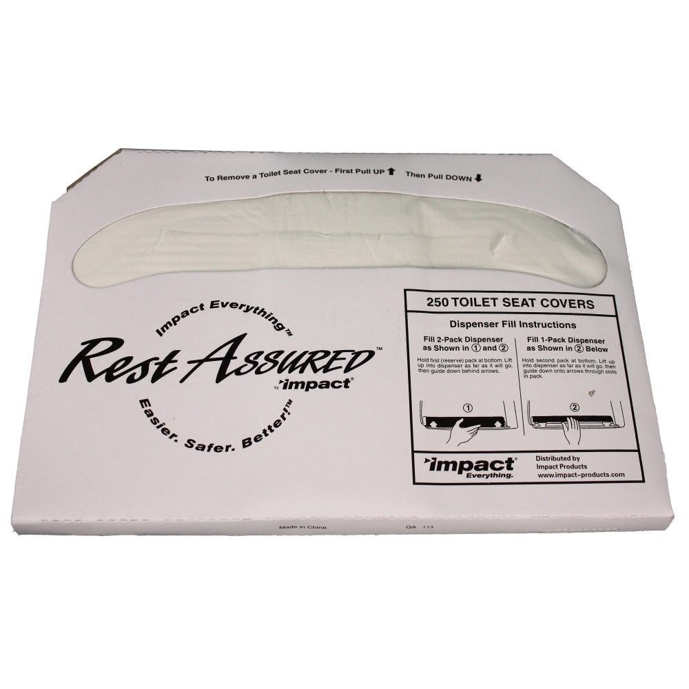 Rochester Midland Half-Fold Toilet Seat Covers, 250 Sheets Per Pack, Carton Of 20 Packs