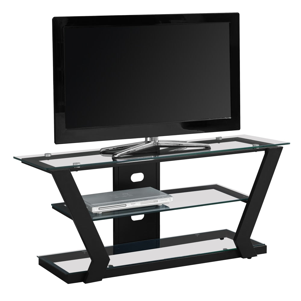 Monarch Specialties David TV Stand, 20-1/2inH x 48inW x 16inD, Black