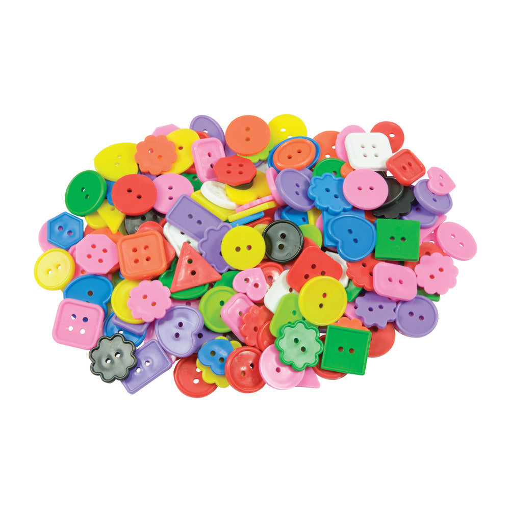Roylco Bright Buttons, Assorted Colors, 1 lb Bag, Case Of 2