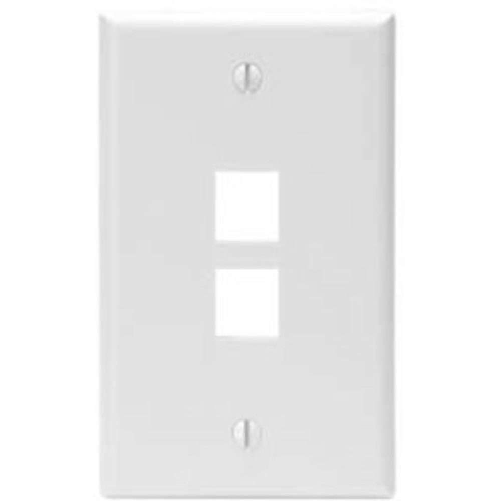 Leviton QuickPort 2 Socket Faceplate - 2 x Socket(s) - 1-gang - White
