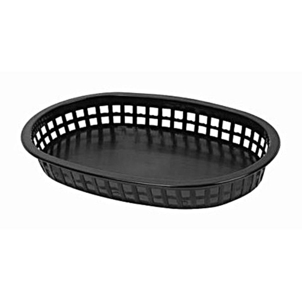 Thunder Group Oval Fast Food Baskets, 10-3/4in, Black, Set Of 12 Baskets