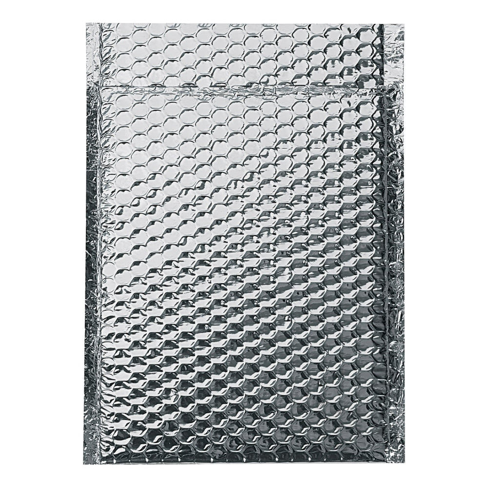 Partners Brand Cool Shield Bubble Mailers, 10-1/2inH x 10inW x 3/16inD, Silver, Pack Of 100 Mailers
