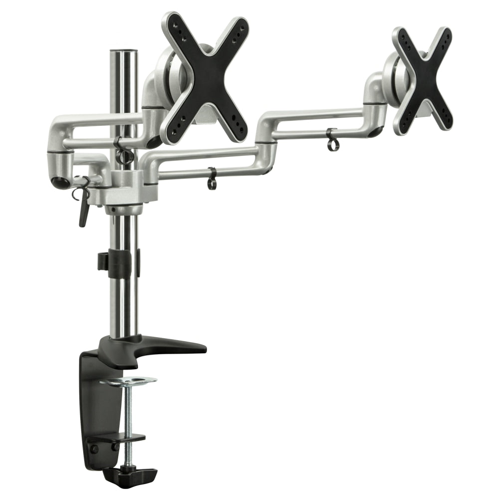 Mount-It! MI-732 Dual Monitor Desk Mount For 20 - 27in Monitors, 17inH x 8-1/2inW x 8-1/2inD, Black