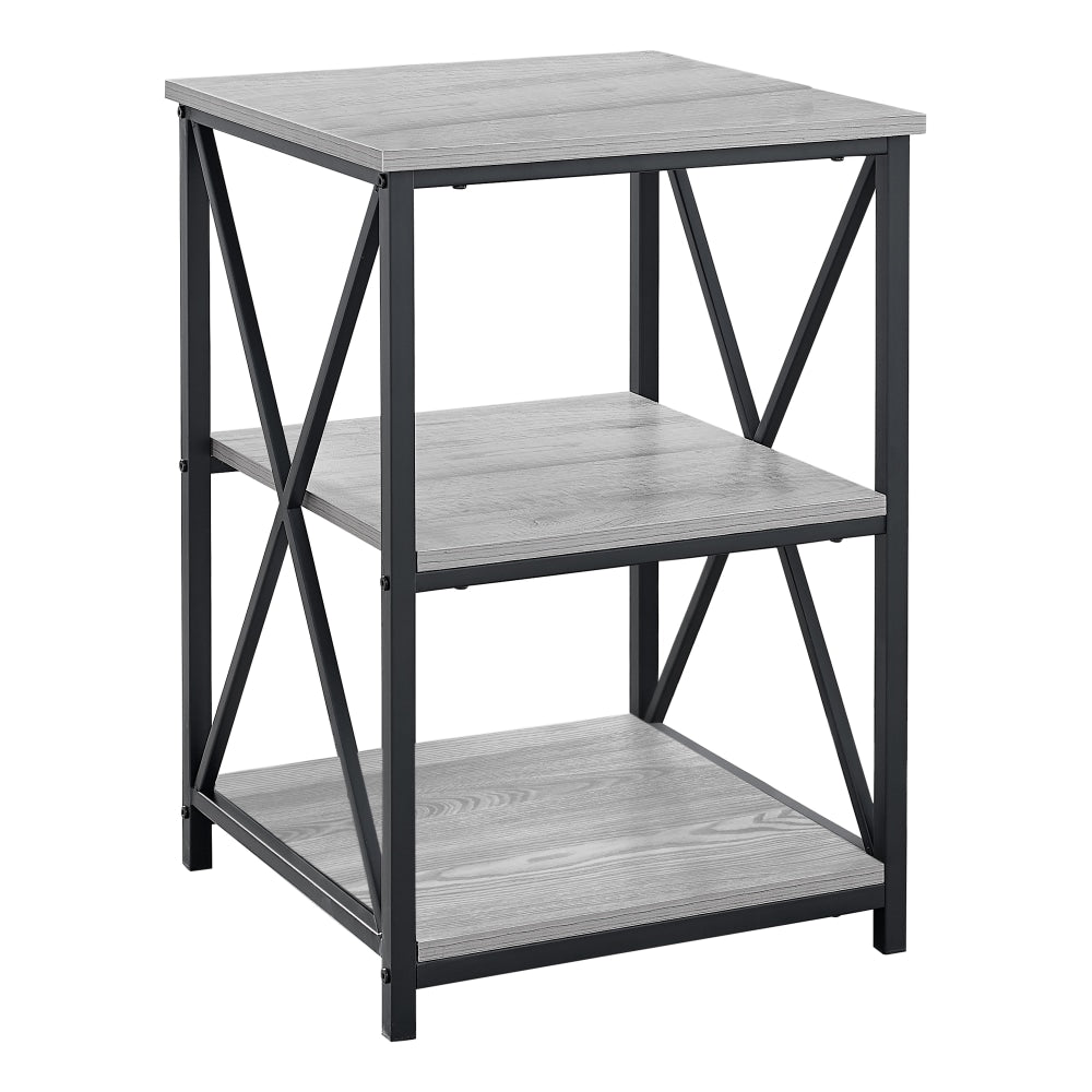Monarch Specialties Dorothy Accent Table, 26inH x 18inW x 18inD, Gray/Black