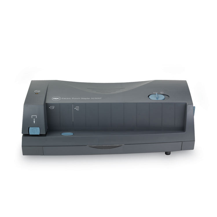 24-Sheet 3230st Electric Two- To Three-Hole Adjustable Punch/stapler, 9/32" Holes, Gray