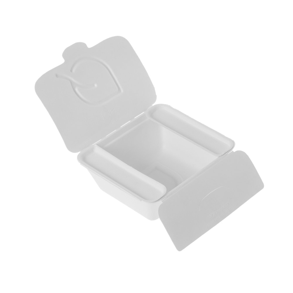 Eco-Products Vanguard Folia Take-Out Containers, 2-1/2inH x 6-15/16inW x 5-13/16inD, White, Pack Of 300 Containers