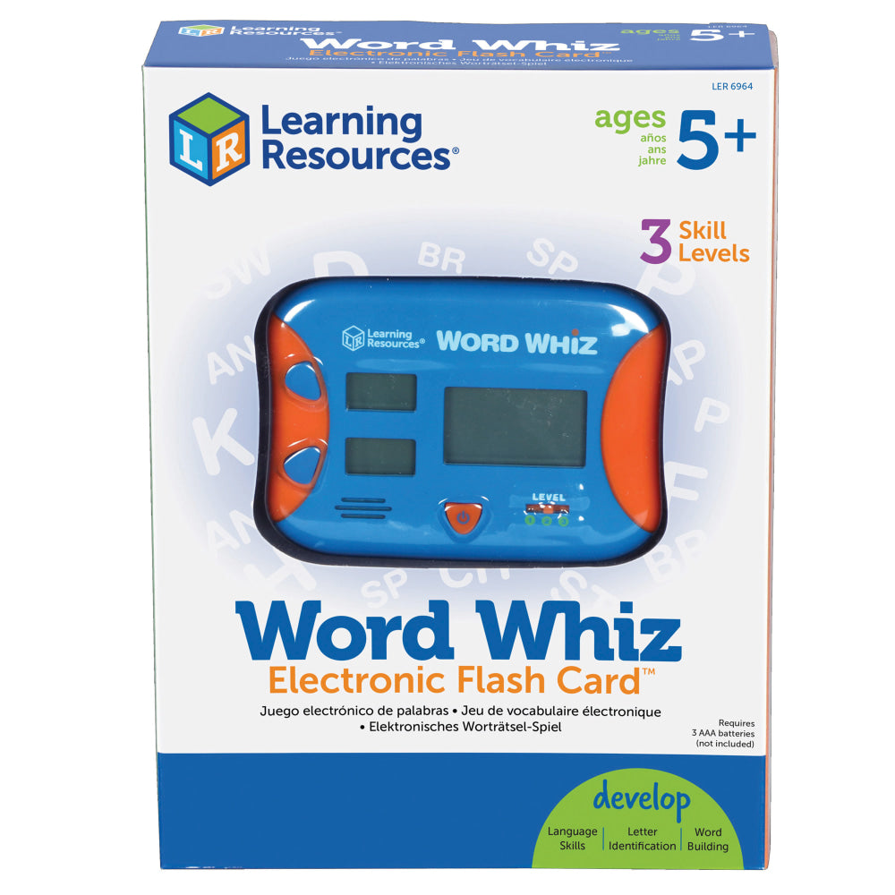 Learning Resources Word Whiz Electronic Flash Card, 5in x 4in, Grades K-4