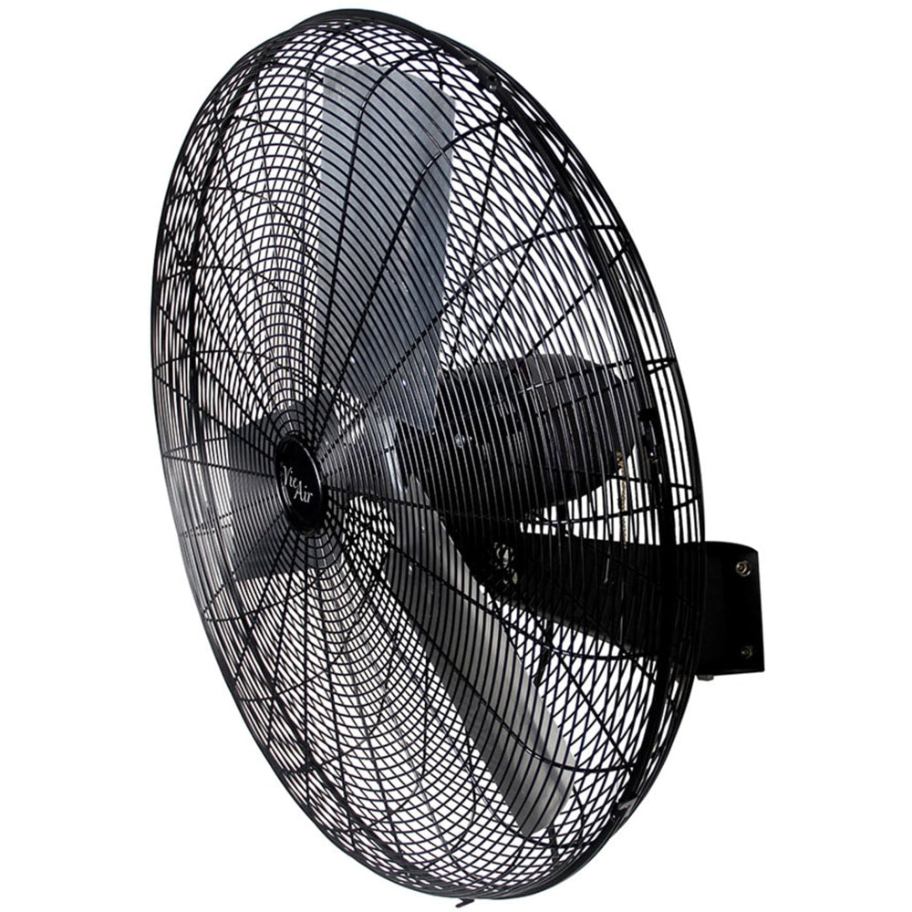 Vie Air 30in Tilting Heavy-Duty Wall-Mountable Pedestal Fan, Black