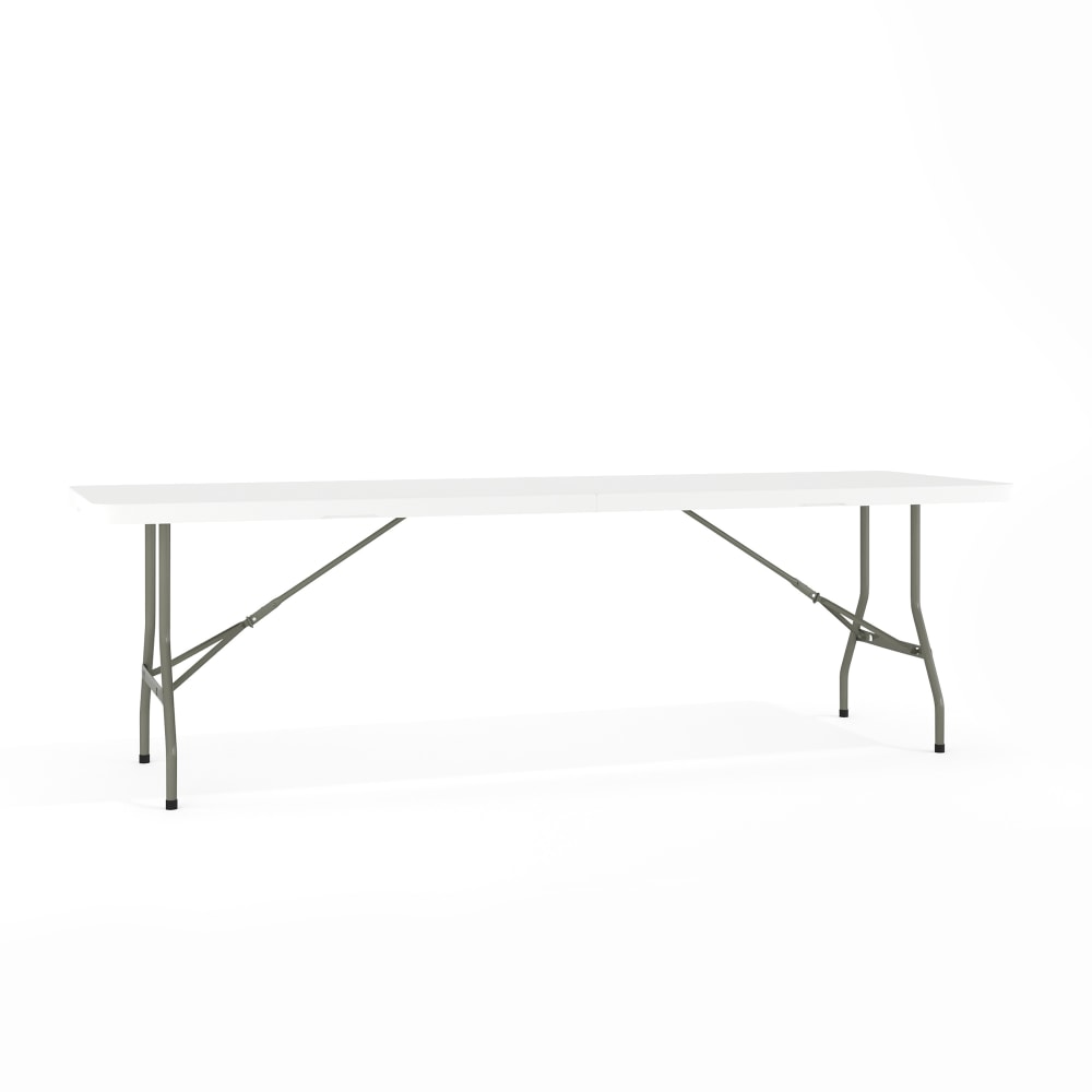 Flash Furniture Bi-Fold Plastic Banquet And Event Folding Table, 29inH x 30inW x 96inD, Granite White